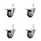 Service Caster 3.5 Inch Thermoplastic Rubber 3/4 Inch Square Stem Caster Set Total Lock Brake SCC-SQTTL20S3514-TPRB-34-4 - alternate 2